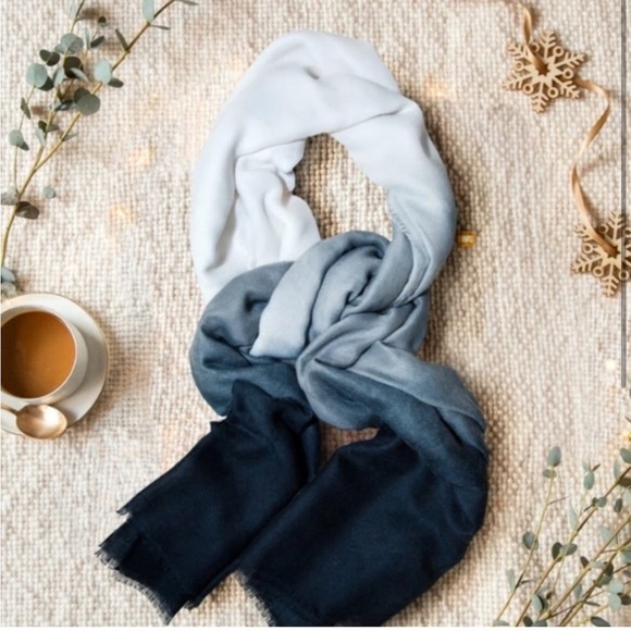 Carly Cushnie Grey Horizon Ombre Print Scarf - Curateur Box of Style - NEW - Picture 1 of 2